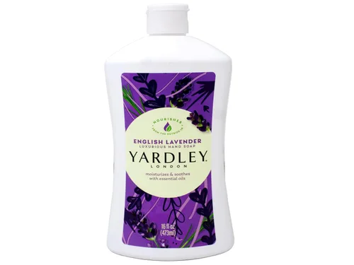 Vista 2 de Yardley London English Lavender, lujoso jabón de manos, hidrata y calma con aceites esenciales, 16 onzas líquidas (16.0 fl oz), paquete de 2