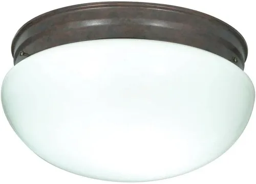 Vista 13 de Nuvo Lighting SF76/676 Lámpara de dos luces con pantalla de hongo, bronce antiguo/vidrio de alabastro