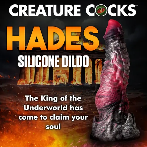 Vista 2 de CREATURE COCKS Hades - Consolador de silicona para hombres, mujeres y parejas. Consolador de criatura de fantasía, base de ventosa fuerte. Texturas