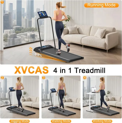 Vista 2 de Walking Treadmill Pad with Incline Handle Bar