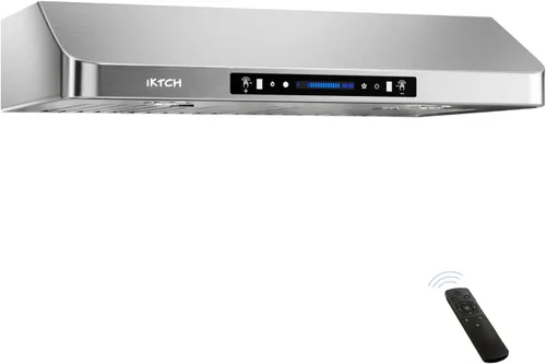 Vista 9 de IKTCH Campana extractora para debajo del gabinete de 30 pulgadas con 900 CFM, panel de control táctil y detección de gestos de 4 velocidades