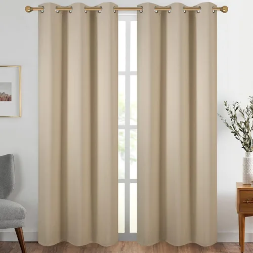 Vista 71 de Diraysid Cortinas opacas beige con ojales para dormitorio, con aislamiento térmico, cortinas de oscurecimiento de habitación, 38 x 54 pulgadas, 2