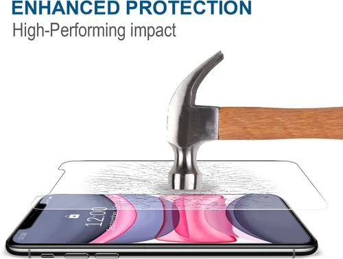 Vista 8 de Arae Protector de pantalla para iPhone Xr/iPhone 11, vidrio templado HD, antiarañazos, funciona con la mayoría de las fundas, 6.1 pulgadas, paquete