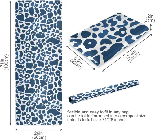 Vista 6 de Blue Leopard Yoga Mat Non Slip Thick Kids Eco Friendly Rubber Workout Foldable Yoga Mat Women Exercise