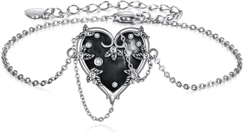 Vista 8 de Conjuntos de joyas góticas para mujer, plata de ley 925, emo gótico, regalos de Halloween para mujer