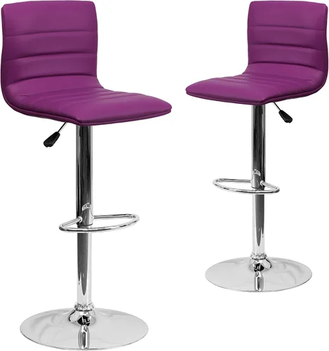 Vista 15 de Flash Funiture silla de bar ajustable con base cromada, Vinilo, Gris