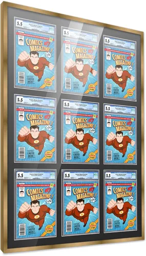 Vista 127 de Poster Palooza Marco de cómics con paspartú para 1 cómic de grado CGC, CBCS o PGX, marco de cómic de bronce para cómic de 8.125 x 13 pulgadas