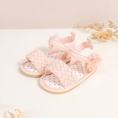 Vista 194 de Meckior Sandalias de verano con punta abierta y suave de piel sintética para bebés y niñas pequeñas