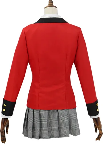 Vista 3 de Anime Yumeko Jabami Mary Saotome - Disfraz de uniforme escolar (talla M), color rojo