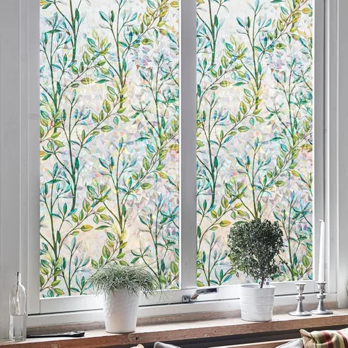 Vista 2 de NINETREX Película de Privacidad para Ventanas Película para Ventanas de Vidrio Emplomado Película Adherente Decorativa 3D, Película Adherente