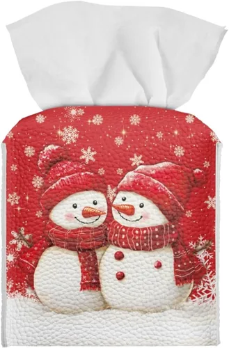 Vista 51 de 250th Anniversary Square Tissue Box Cover Pu Leather Tissue Holder Facial Paper Cover Waterproof Toilet Paper Holder for Bathroom Bedroom Modern