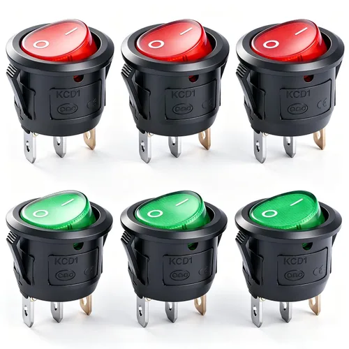Vista 25 de Twidec /6 interruptores basculantes de 12 V de encendido/apagado de barco CA 6A/250V 10A/125V SPST 2 pines 2 posiciones interruptor de palanca
