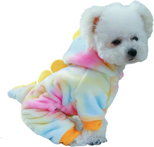 Vista 7 de Sudadera con capucha para perro, pijama de forro polar suave, pantalones de forro polar cálido, traje de Navidad para perros pequeños, disfraz