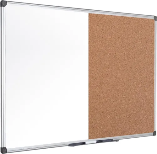 Vista 15 de MasterVision Maya - Tablero de anuncios combinado, borrado en seco/corcho, 48 x 72 pulgadas, pizarra blanca/tablero de corcho con marco de aluminio