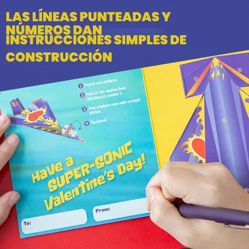 Vista 5 de Peaceable Kingdom Regalo del día de San Valentín para niños - Paper Planes