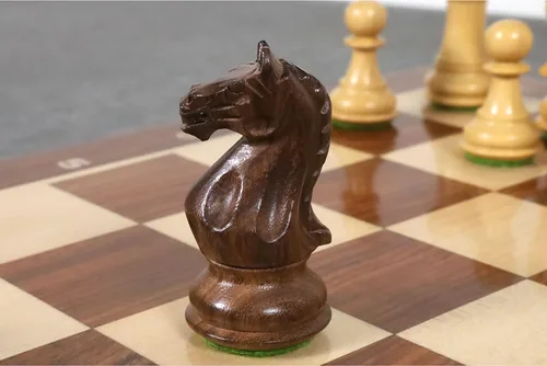 Vista 7 de Royal Chess Mall - Juego de piezas de ajedrez Queens Gambit Staunton de 3.75" - Palisandro dorado