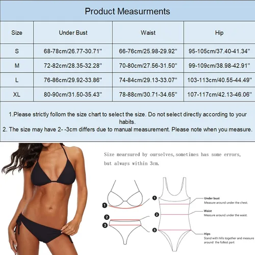 Vista 2 de Women's Bikini Sets 2 Pieces Bathing Suits High Waisted Halter Drawstring Side Swimsuits Crop High Leg Thong Swimwear