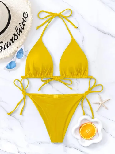 Vista 65 de Rajputana Conjunto de bikini para mujer, traje de baño brasileño de dos piezas con tanga