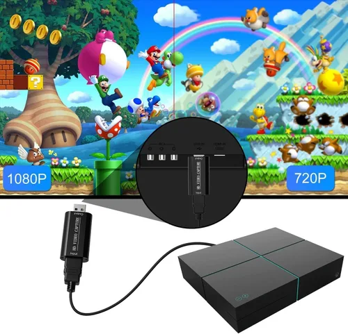 Vista 6 de VIXLW Tarjeta de Captura de Video HDMI 4K, Tarjeta de Enlace de Cámara, Adaptador de Audio de Juego HDMI a USB 2.0, Dispositivo de Captura