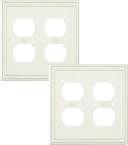 Vista 149 de Paquete de 2 cubiertas de placa de interruptor de luz de doble palanca, cubiertas decorativas de placa de doble interruptor Pearls, placa de pared