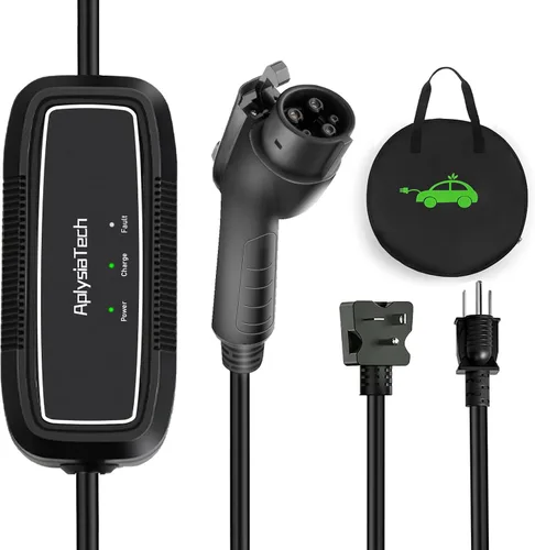 Vista 7 de Cargador portátil para vehículos eléctricos Nivel 1, 15Amp 110V, cargador eléctrico para vehículos con cable de extensión de 21 pies, NEMA 5-15P