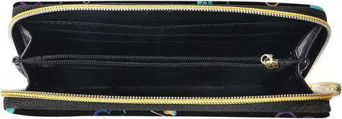Vista 3 de Vintage Horse Print Mujeres Cartera Caballo Cremallera Alrededor De Cuero Bolso, Paw and Love Heart, Classic