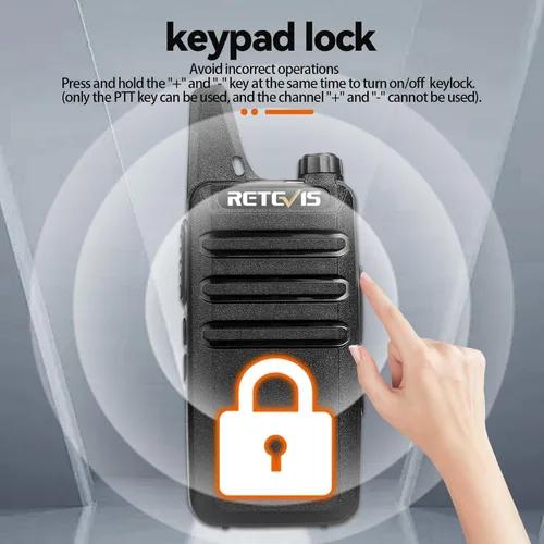 Vista 4 de Retevis Radio bidireccional RT22 recargable de largo alcance, radio portátil de 2 vías, carga USB-C, walkie talkies manos libres para adultos