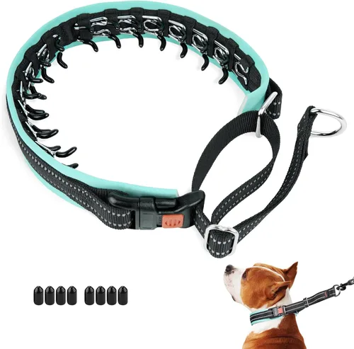 Vista 15 de Mayerzon Collar para perro, patentado Martingala, collar antitirones para perros pequeños, medianos y grandes, con hebilla para paseo y Negro