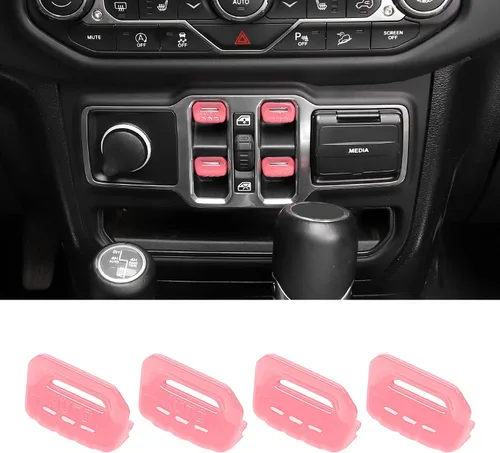 Vista 13 de RT-TCZ - Cubierta decorativa para interruptor de botón de ventana de consola central, accesorios interiores compatibles con Jeep Wrangler JL JLU