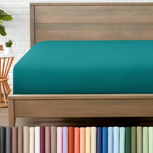 Vista 30 de Bare Home - Sábana bajera de microfibra 1800 muy suave y duradera, para colchones altos tamaño individual, color blanco Deep Pockets 6 to 15
