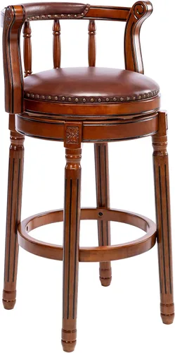 Vista 9 de CozyRain Taburetes de bar modernos taburetes giratorios, encimera de cocina tapizado de piel auténtica con reposapiés para el hogar, cocina, comedor