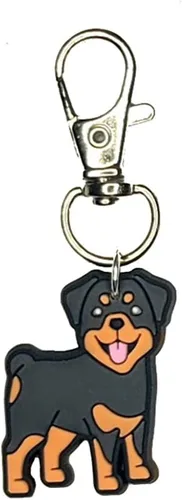 Vista 3 de Rottweiler Rottie - Dije para zapatos para perros y cachorros para zuecos, zapatos, lentes y dije con cremallera a juego, Yazzle Dazzle, obra