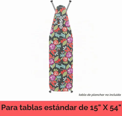 Vista 3 de oliso Funda y almohadilla para tabla de planchar - 100% algodón - Estándar 15 x 54 Floral