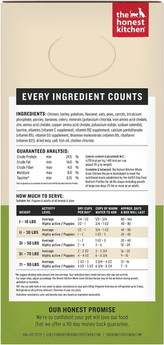 Vista 2 de The Honest Kitchen, comida para perros de grado humano de grano entero deshidratado Wholemade™ - Comida completa y equilibrada o cobertura - Pollo