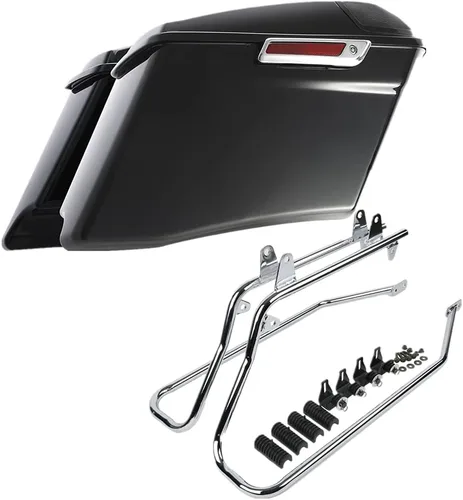 Vista 44 de Kit de soporte de conversión para alforjas extendidas de 4" TCMT, compatible con Harley Heritage Softail Fatboy FLSTF Breakout 1984-2017, negro