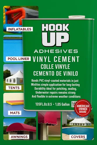 Vista 2 de Cemento de vinilo – Pegamento de reparación de revestimiento de piscina impermeable para vinilo y PVC, cemento de contacto flexible de secado rápido