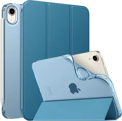 Vista 11 de MoKo Funda para el nuevo iPad mini 7 (A17 Pro) 2024, Funda para iPad mini de 6ª generación 2021 (21,08 cm), Funda para iPad mini 6, Funda trasera