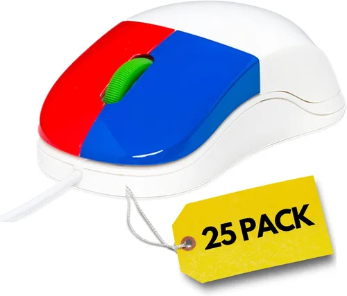 Vista 10 de Clevy Mouse para niños, colorido y ergonómico USB, computadora escolar y doméstica, mouse con cable compatible con niños, compatible con Windows
