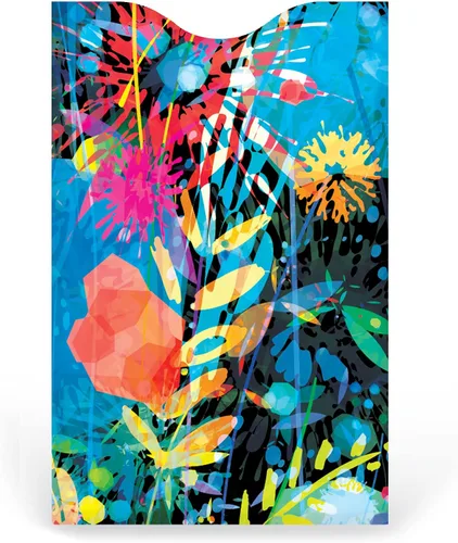 Vista 4 de Monarque Fundas para tarjetas de crédito con bloqueo RFID, juego de 6 (floral), Cartera Rfid