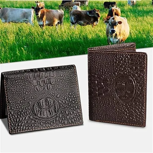 Vista 5 de Cartera vertical corta para hombre, funda de cuero multifuncional, tarjetero para almacenamiento de tarjetas