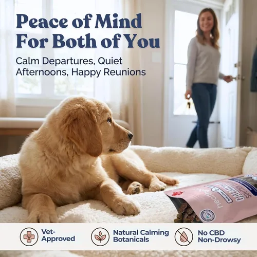 Vista 2 de healthybud Ayuda calmante, golosinas naturales para perros y adornos para aliviar el estrés, ansiedad por separación de perros, reducción