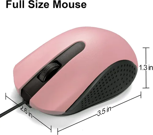 Vista 4 de Guiheng Paquete de 2 ratones ergonómicos con cable para computadora, USB para mano derecha o izquierda, clics duraderos para PC, laptop, computadora