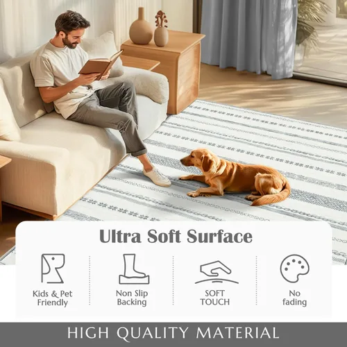 Vista 205 de jinchan Alfombra marroquí de pasillo 2x6 - Alfombra de pasillo lavable a máquina para cocina, alfombra moderna geométrica suave de pelo bajo