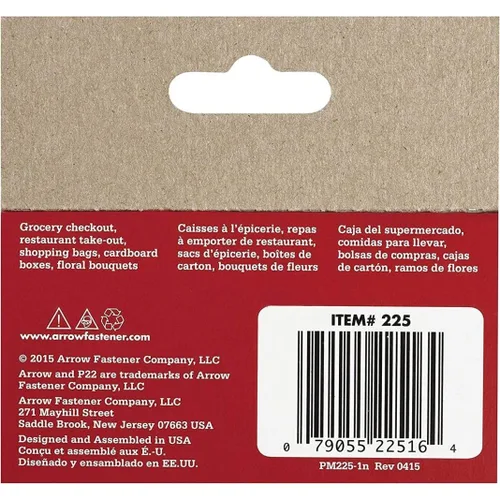 Vista 2 de Juego de 4 grapas Arrow Fastener 225 5/16" P22