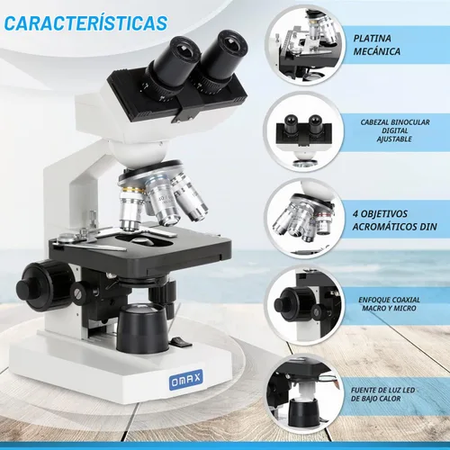 Vista 2 de Microscopio compuesto binocular AmScope OMAX M82E, 40X-1000X