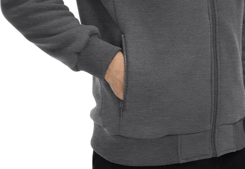 Vista 5 de CRYSULLY Chaqueta con forro de sherpa para hombre, con cremallera completa, sudadera con capucha para invierno