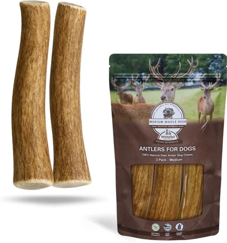 Vista 9 de WhiteTail Naturals - Cuernos de ciervo para perros pequeños (paquete de 12) cuernos masticables naturales para cachorros y pequeños masticadores