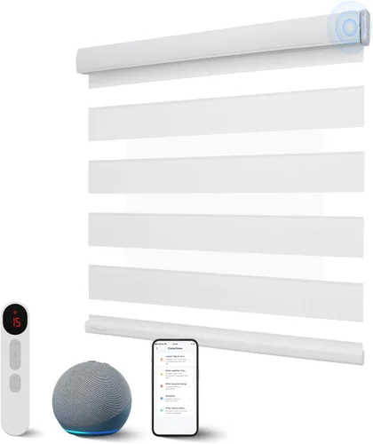 Vista 14 de Persianas motorizadas de cebra con cenefa integral, persianas inteligentes, tamaño personalizado, automático, control remoto, compatible