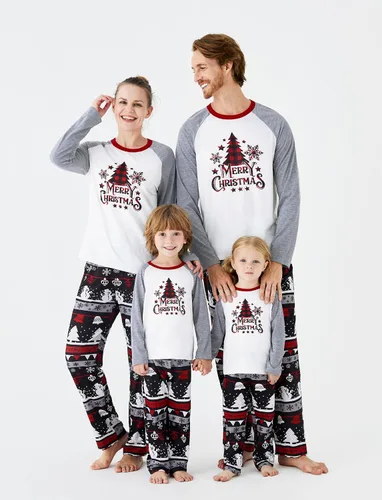 Vista 7 de PATPAT Pijamas de Navidad familiares a juego, pijamas de Navidad para la familia, mamá y yo, trajes de Navidad