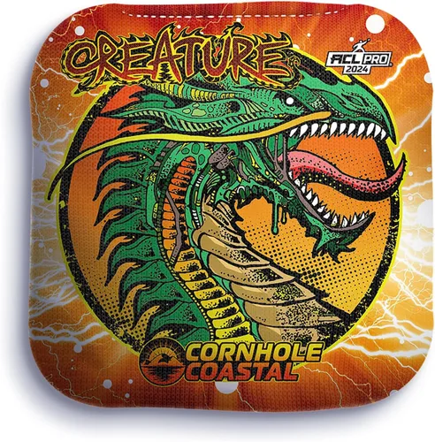 Vista 17 de Juego de 4 bolsas de maíz profesionales reguladoras para juegos de lanzamiento de cornhole, para todos los niveles de habilidad (criatura)